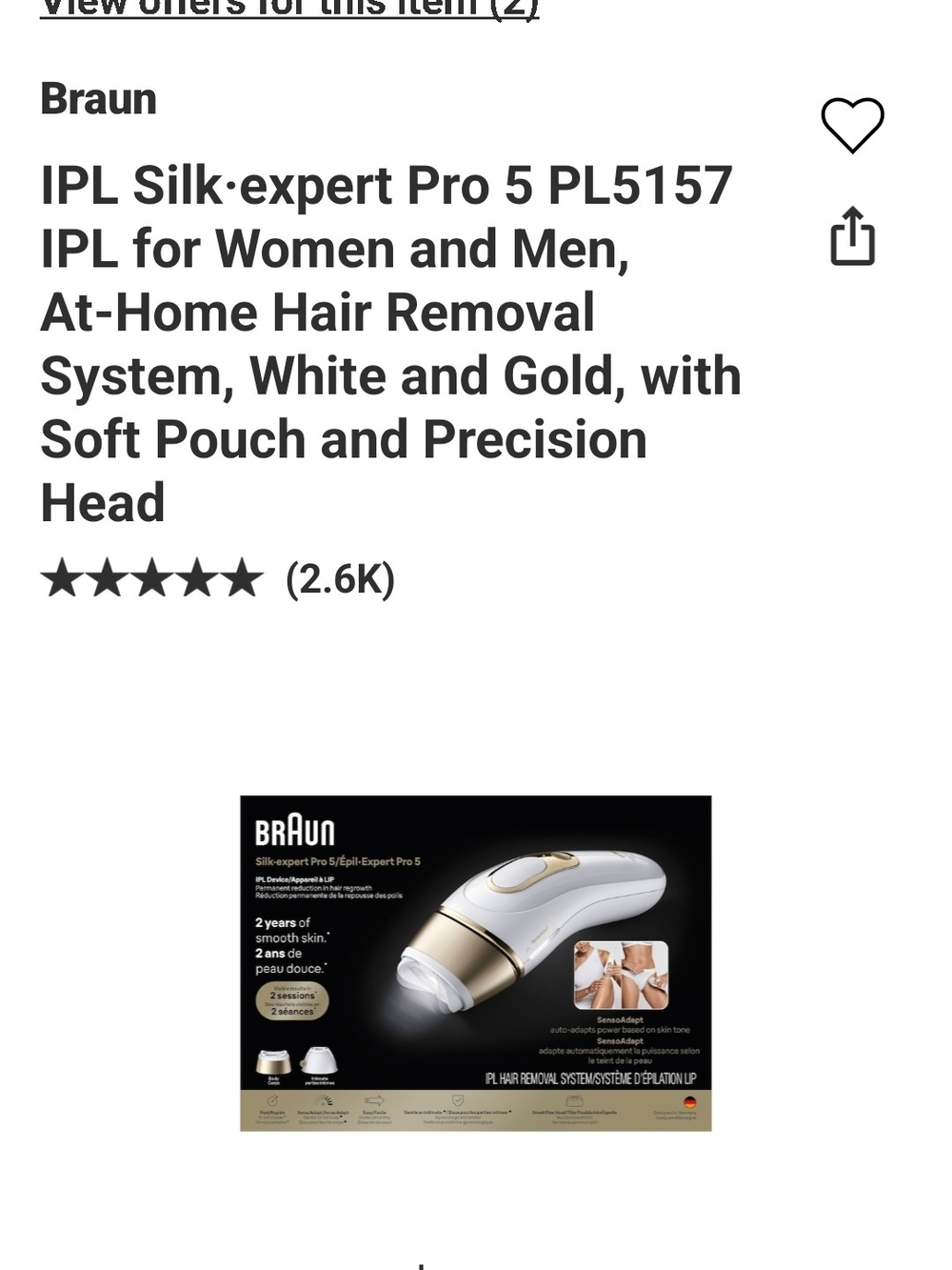 IPL Silk·expert Pro 5 White and Gold At-Home Hair Removal